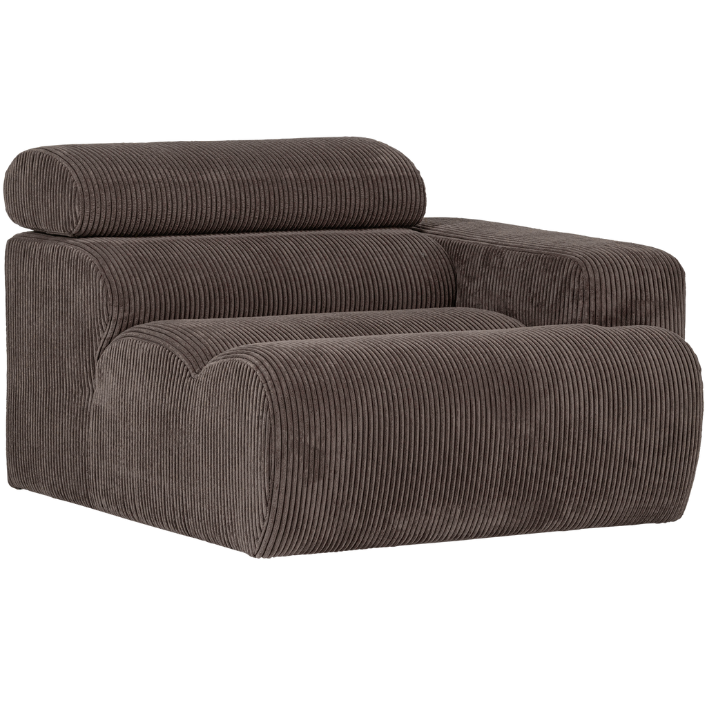 NOVI 1-SEATER ELEMENT ARM RIGHT RIB FABRIC SAND