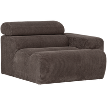 Laden Sie das Bild in den Galerie-Viewer, NOVI 1-SEATER ELEMENT ARM RIGHT RIB FABRIC SAND