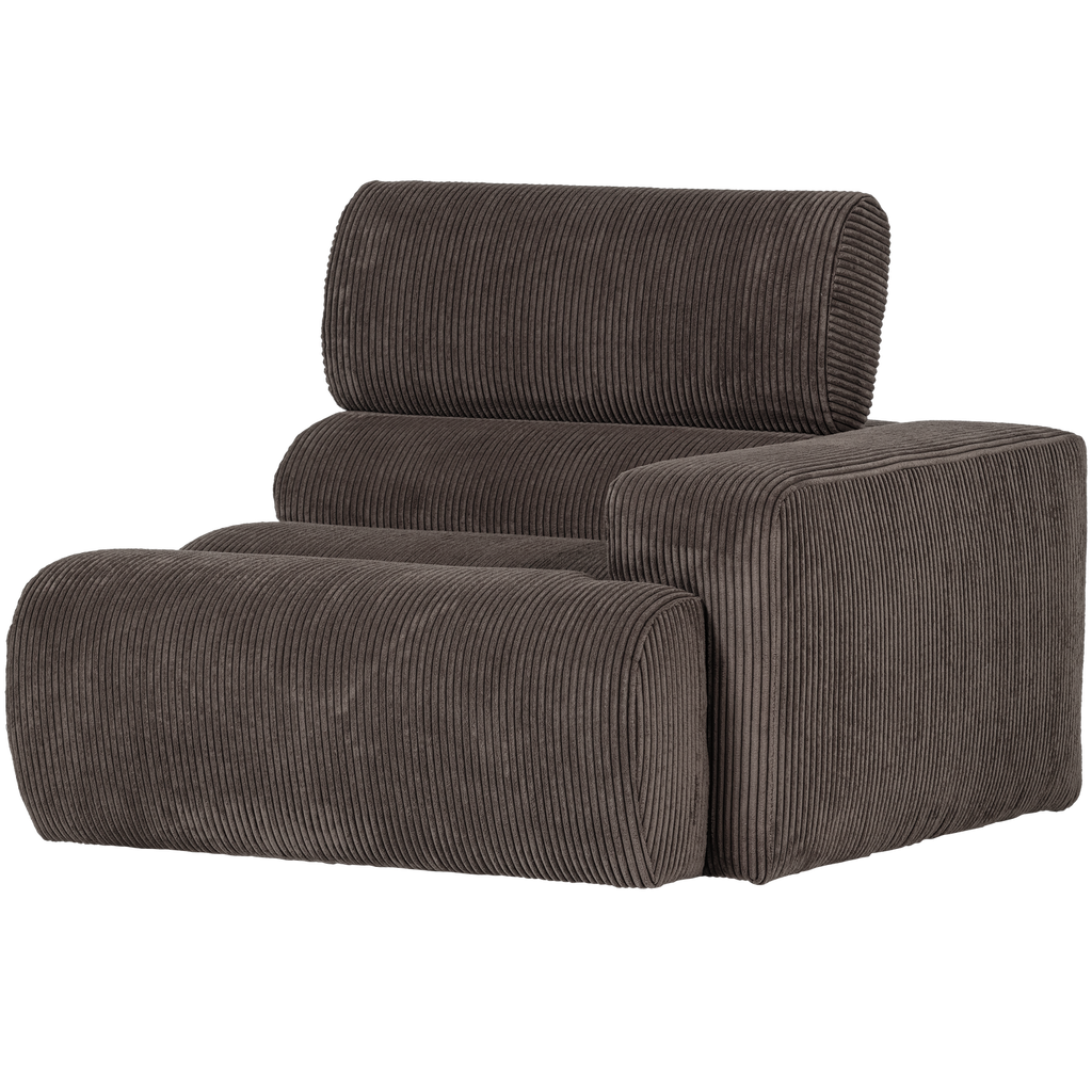 NOVI 1-SEATER ELEMENT ARM RIGHT RIB FABRIC SAND