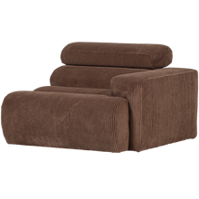 Carica l'immagine nel visualizzatore di Gallery, NOVI 1-SEATER ELEMENT ARM RIGHT RIB FABRIC MOCHA BROWN