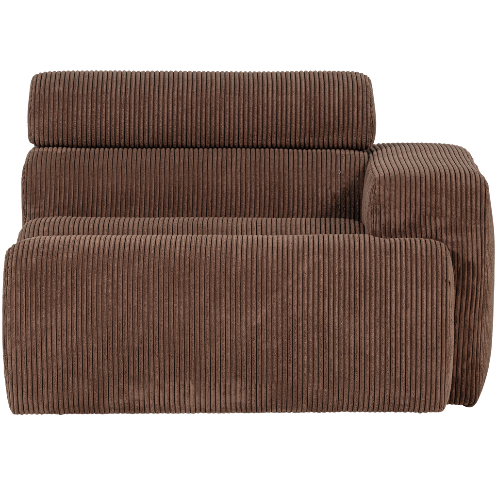NOVI 1-SEATER ELEMENT ARM RIGHT RIB FABRIC MOCHA BROWN