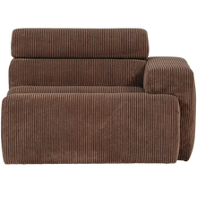 Carica l'immagine nel visualizzatore di Gallery, NOVI 1-SEATER ELEMENT ARM RIGHT RIB FABRIC MOCHA BROWN