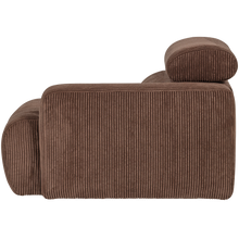 Carica l'immagine nel visualizzatore di Gallery, NOVI 1-SEATER ELEMENT ARM RIGHT RIB FABRIC MOCHA BROWN