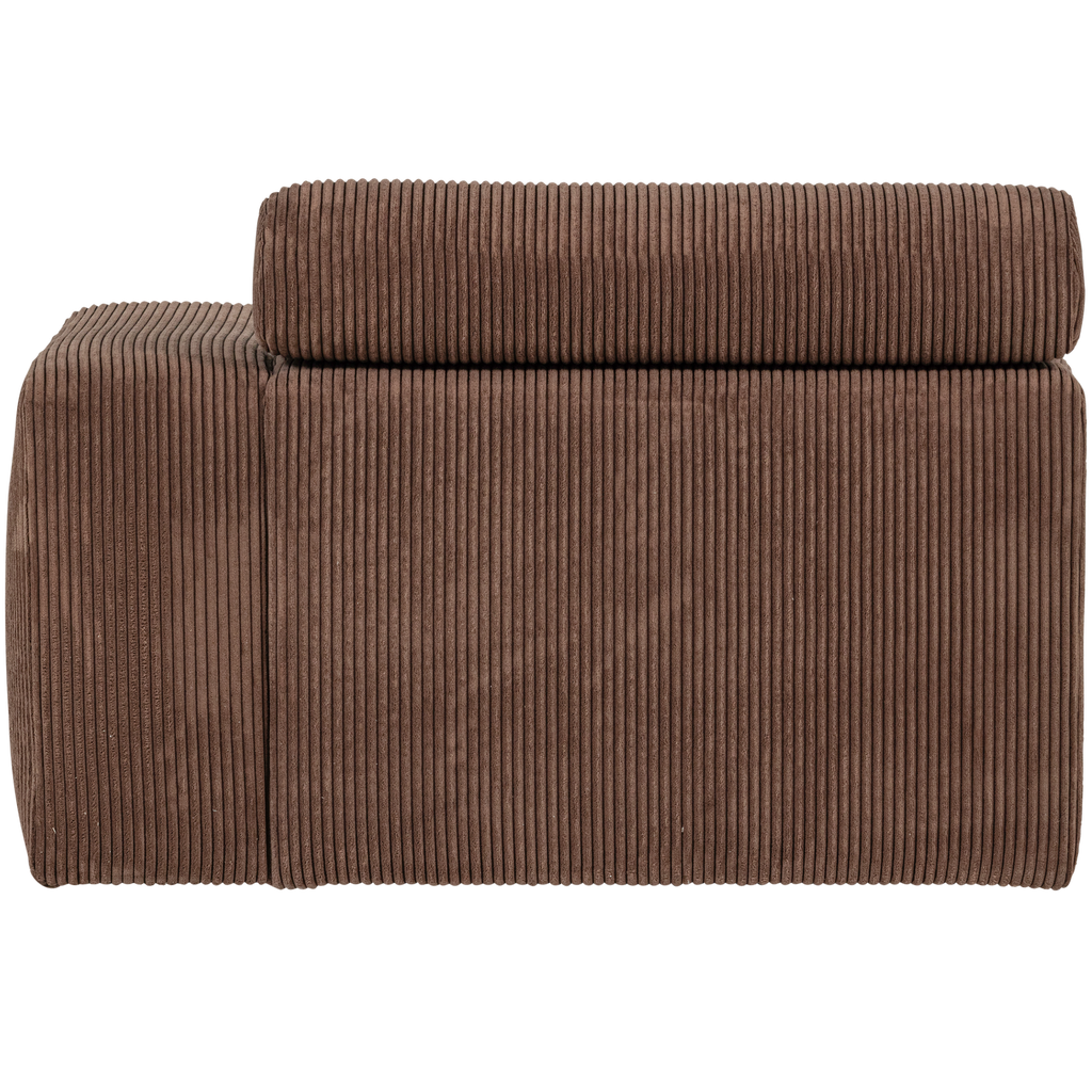 NOVI 1-SEATER ELEMENT ARM RIGHT RIB FABRIC MOCHA BROWN