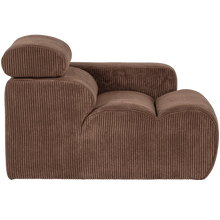 Carica l'immagine nel visualizzatore di Gallery, NOVI 1-SEATER ELEMENT ARM RIGHT RIB FABRIC MOCHA BROWN