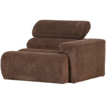 Carica l'immagine nel visualizzatore di Gallery, NOVI 1-SEATER ELEMENT ARM RIGHT RIB FABRIC MOCHA BROWN