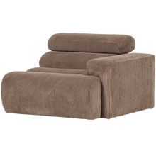 Laden Sie das Bild in den Galerie-Viewer, NOVI 1-SEATER ELEMENT ARM RIGHT RIB FABRIC TAUPE