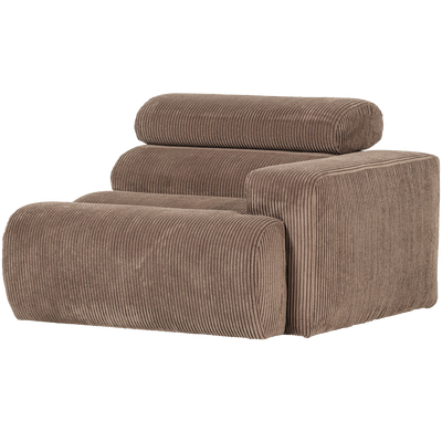 NOVI 1-SEATER ELEMENT ARM RIGHT RIB FABRIC TAUPE