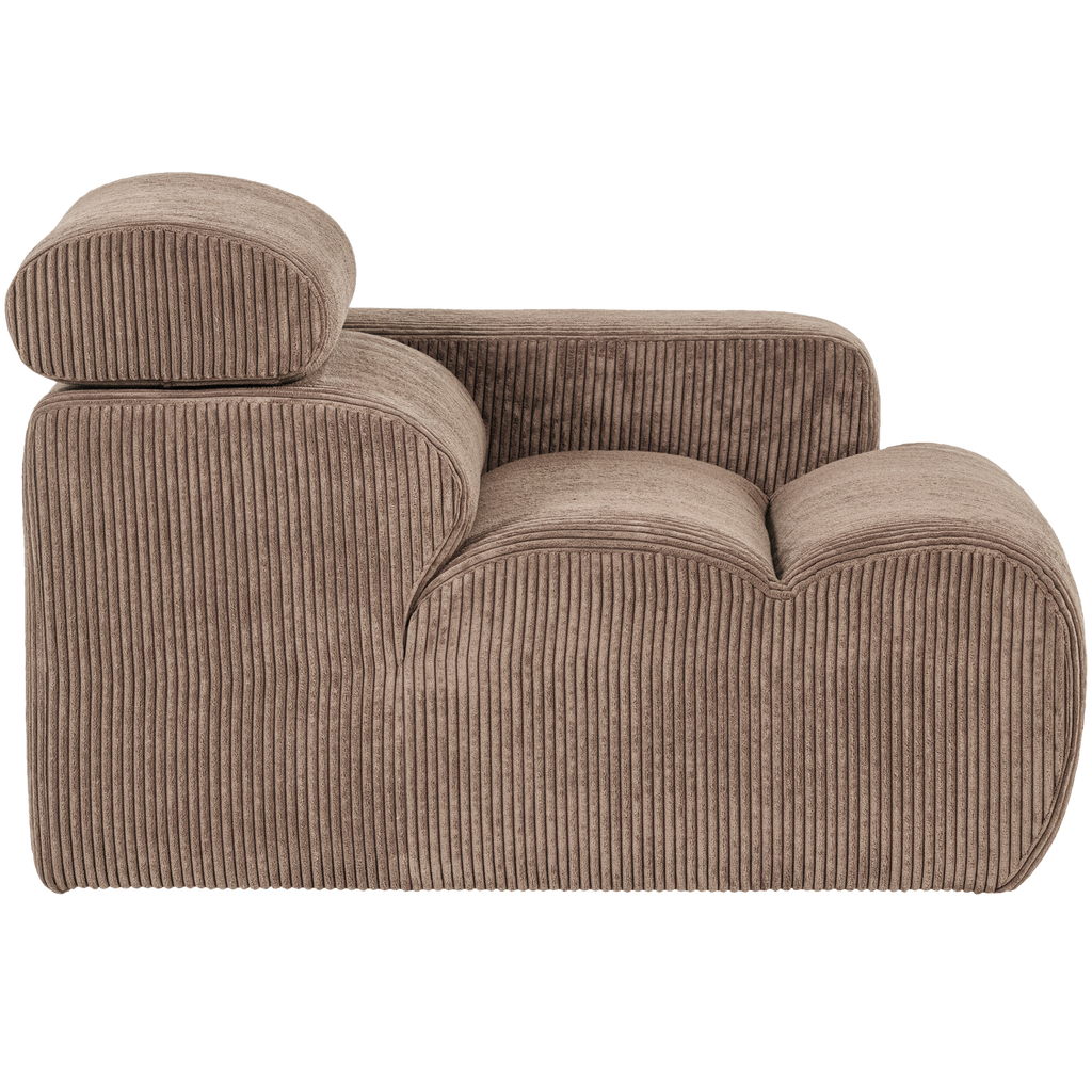 NOVI 1-SEATER ELEMENT ARM RIGHT RIB FABRIC TAUPE