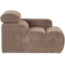 Laden Sie das Bild in den Galerie-Viewer, NOVI 1-SEATER ELEMENT ARM RIGHT RIB FABRIC TAUPE