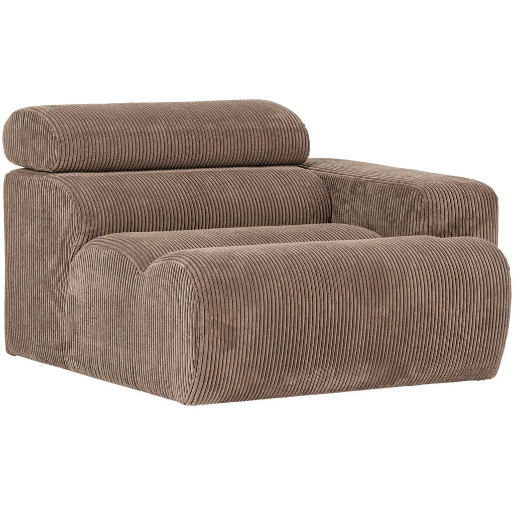 NOVI 1-SEATER ELEMENT ARM RIGHT RIB FABRIC TAUPE