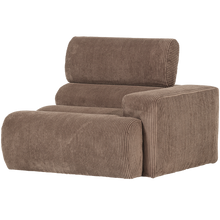Laden Sie das Bild in den Galerie-Viewer, NOVI 1-SEATER ELEMENT ARM RIGHT RIB FABRIC TAUPE