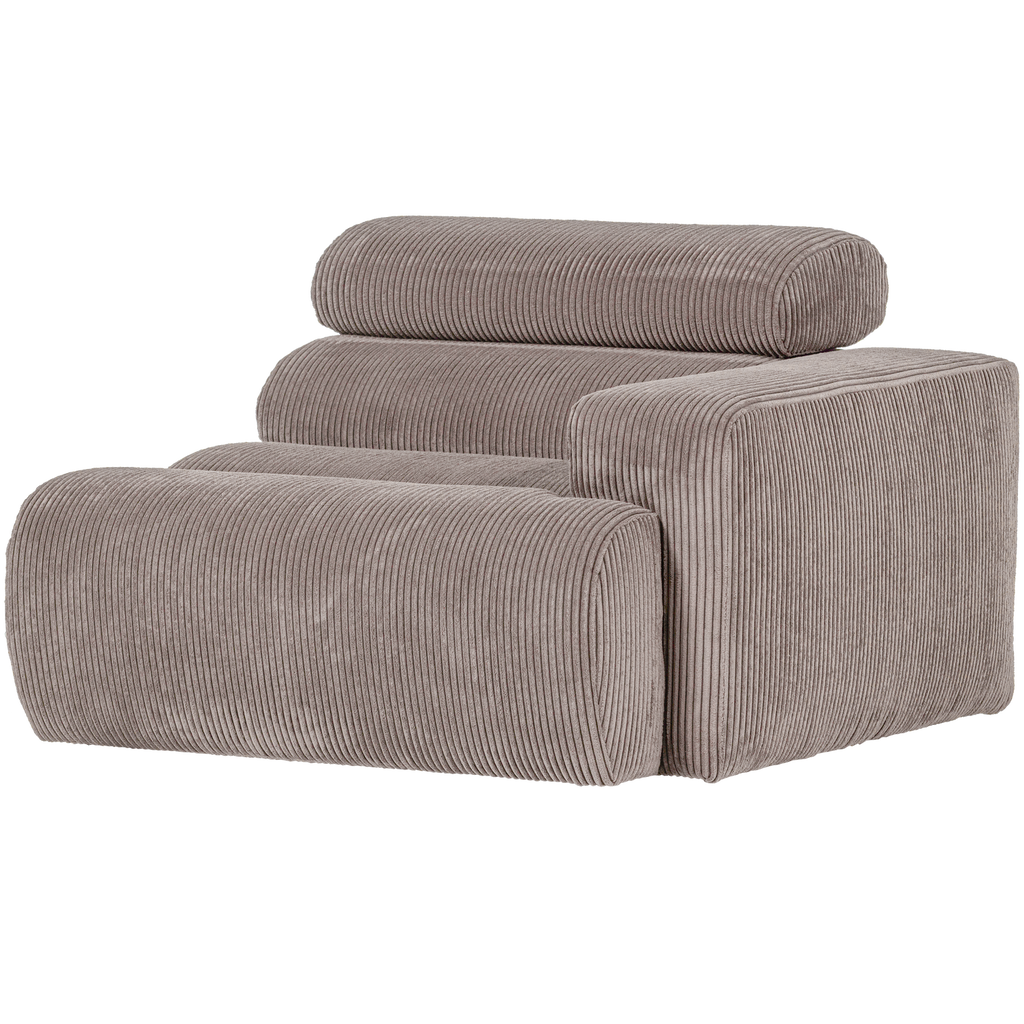 NOVI 1-SEATER ELEMENT ARM RIGHT RIB FABRIC SAND