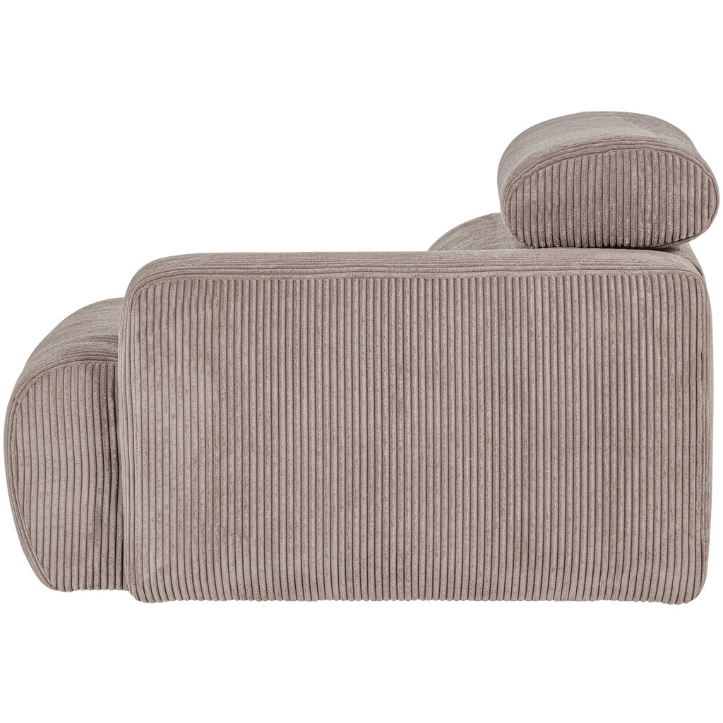 NOVI 1-SEATER ELEMENT ARM RIGHT RIB FABRIC SAND