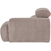 Laden Sie das Bild in den Galerie-Viewer, NOVI 1-SEATER ELEMENT ARM RIGHT RIB FABRIC SAND