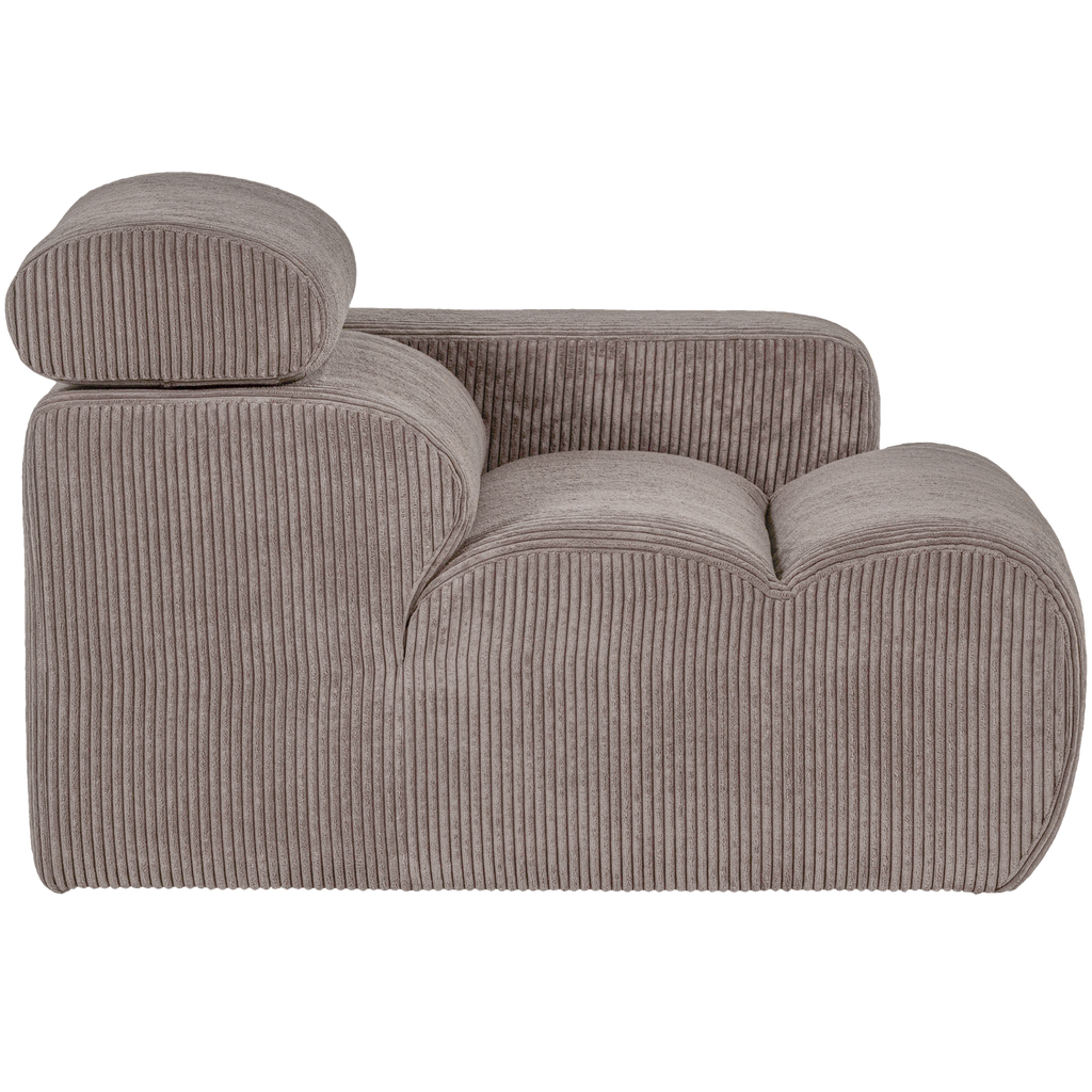 NOVI 1-SEATER ELEMENT ARM RIGHT RIB FABRIC SAND