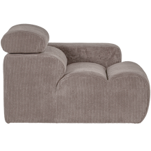Laden Sie das Bild in den Galerie-Viewer, NOVI 1-SEATER ELEMENT ARM RIGHT RIB FABRIC SAND