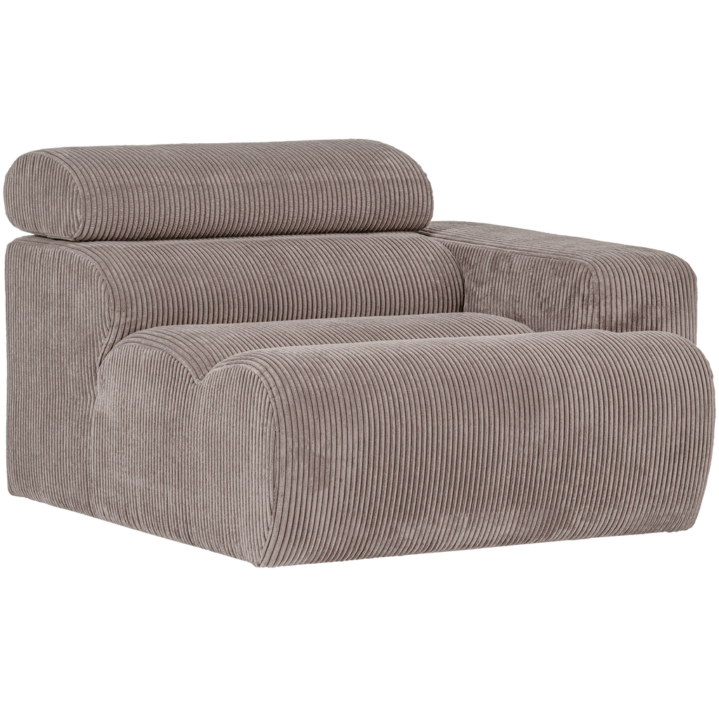 NOVI 1-SEATER ELEMENT ARM RIGHT RIB FABRIC SAND