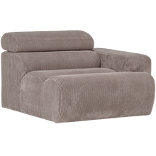 Laden Sie das Bild in den Galerie-Viewer, NOVI 1-SEATER ELEMENT ARM RIGHT RIB FABRIC SAND