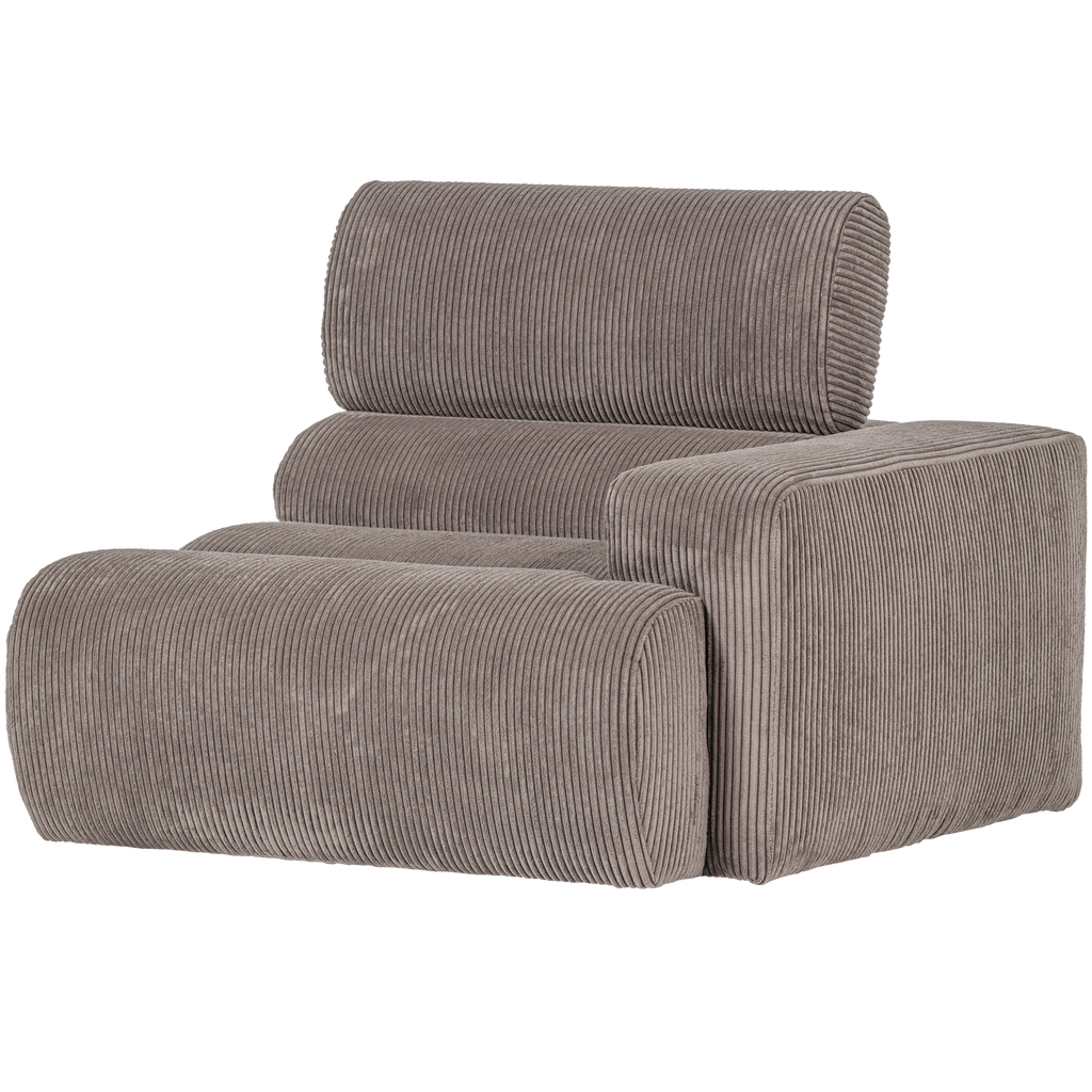 NOVI 1-SEATER ELEMENT ARM RIGHT RIB FABRIC SAND