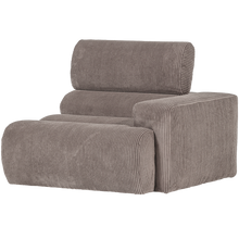 Laden Sie das Bild in den Galerie-Viewer, NOVI 1-SEATER ELEMENT ARM RIGHT RIB FABRIC SAND