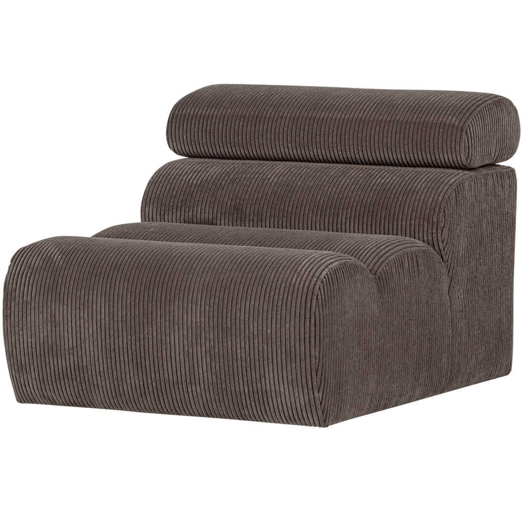 NOVI 1-SEATER ELEMENT RIB FABRIC GREY/BROWN