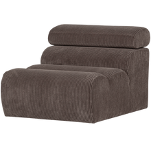 Laden Sie das Bild in den Galerie-Viewer, NOVI 1-SEATER ELEMENT RIB FABRIC GREY/BROWN