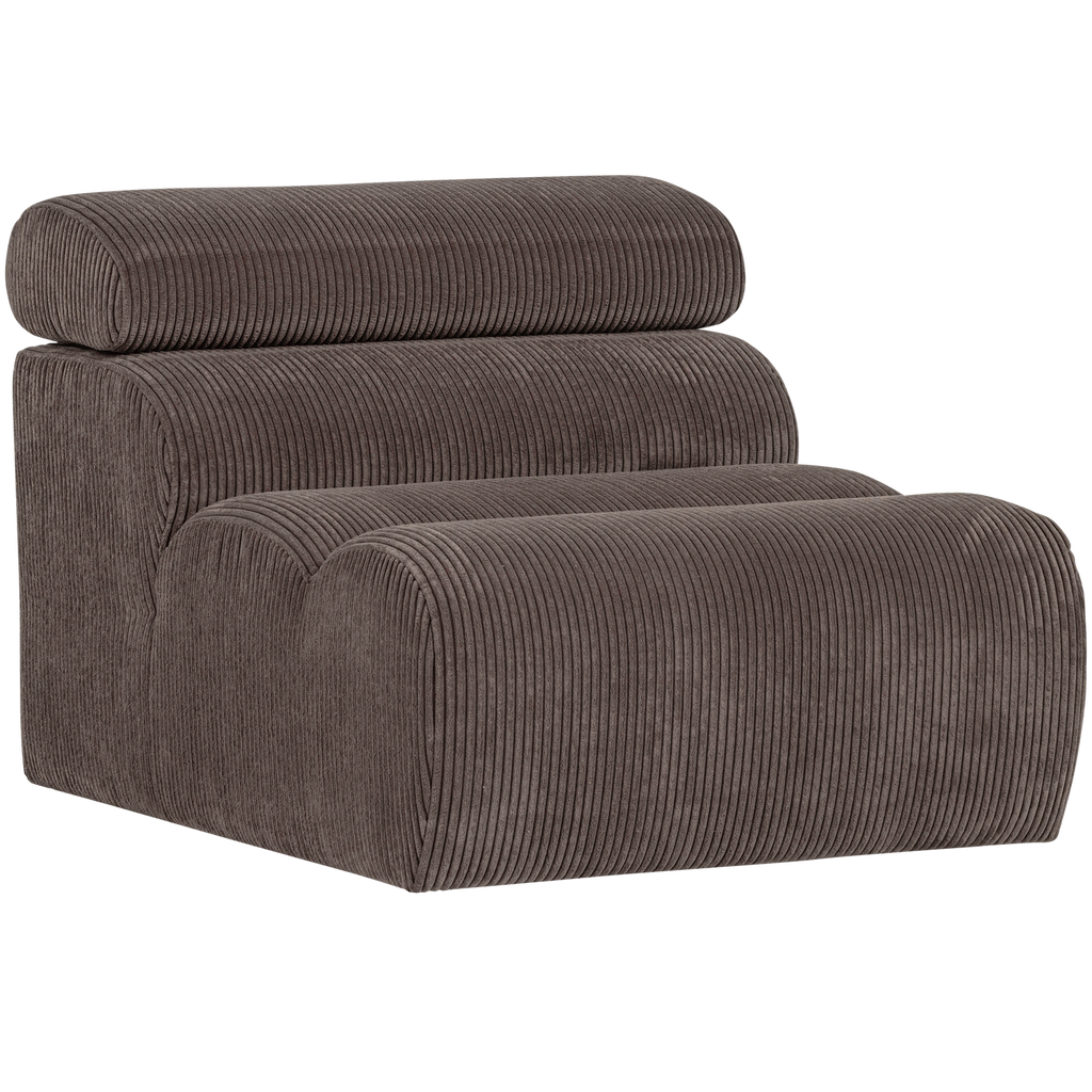 NOVI 1-SEATER ELEMENT RIB FABRIC GREY/BROWN