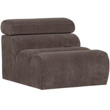 Laden Sie das Bild in den Galerie-Viewer, NOVI 1-SEATER ELEMENT RIB FABRIC GREY/BROWN