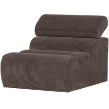 Laden Sie das Bild in den Galerie-Viewer, NOVI 1-SEATER ELEMENT RIB FABRIC GREY/BROWN
