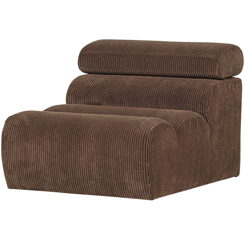 NOVI 1-SEATER ELEMENT RIB FABRIC MOCHA BROWN