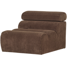 Laden Sie das Bild in den Galerie-Viewer, NOVI 1-SEATER ELEMENT RIB FABRIC MOCHA BROWN