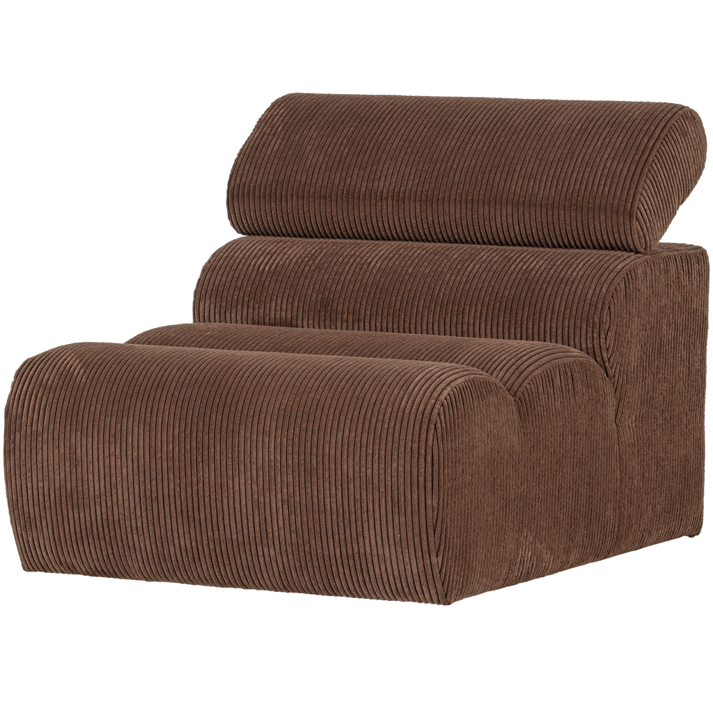 NOVI 1-SEATER ELEMENT RIB FABRIC MOCHA BROWN