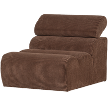 Laden Sie das Bild in den Galerie-Viewer, NOVI 1-SEATER ELEMENT RIB FABRIC MOCHA BROWN