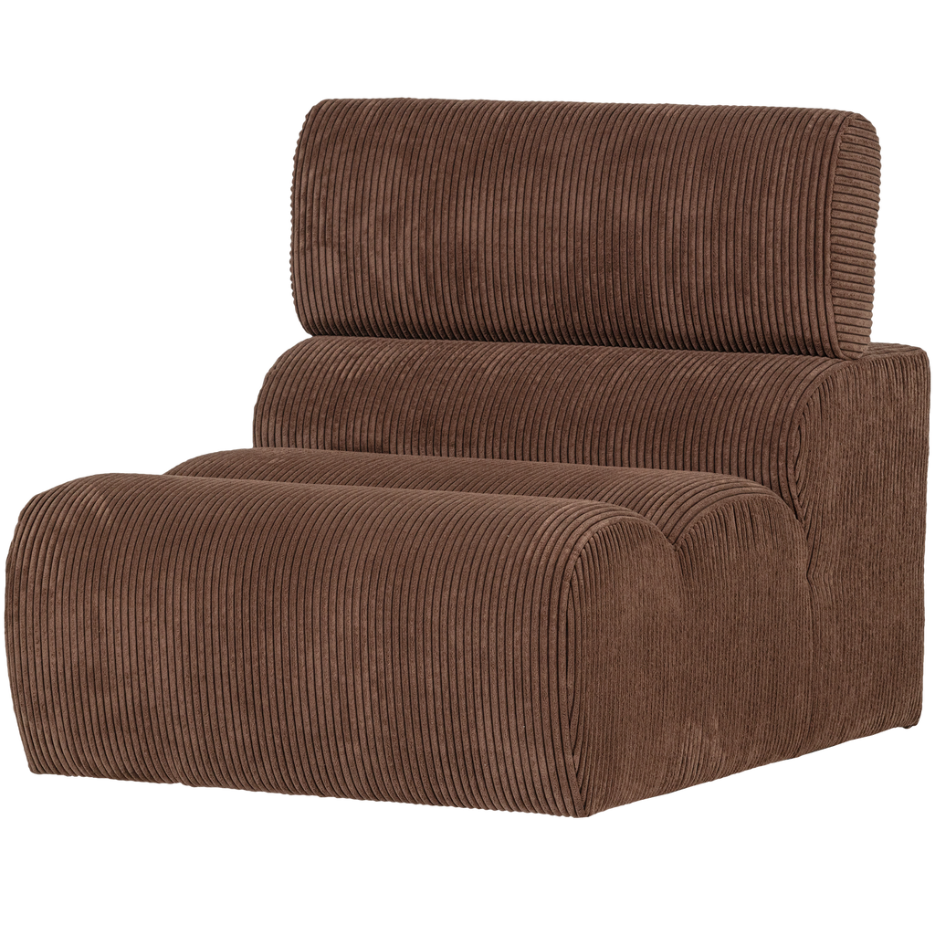 NOVI 1-SEATER ELEMENT RIB FABRIC MOCHA BROWN