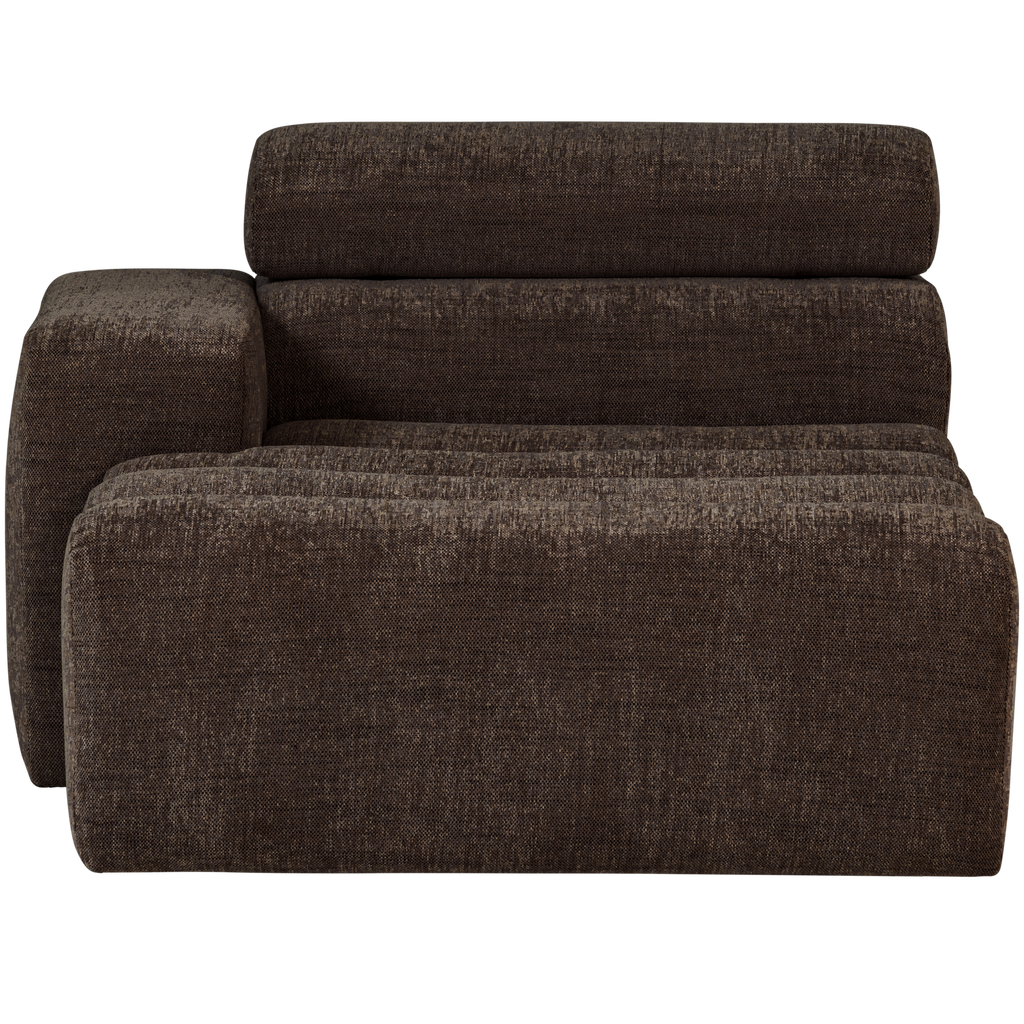 NOVI CHAISE LONGUE ELEMENT LEFT DARK BROWN MELANGE