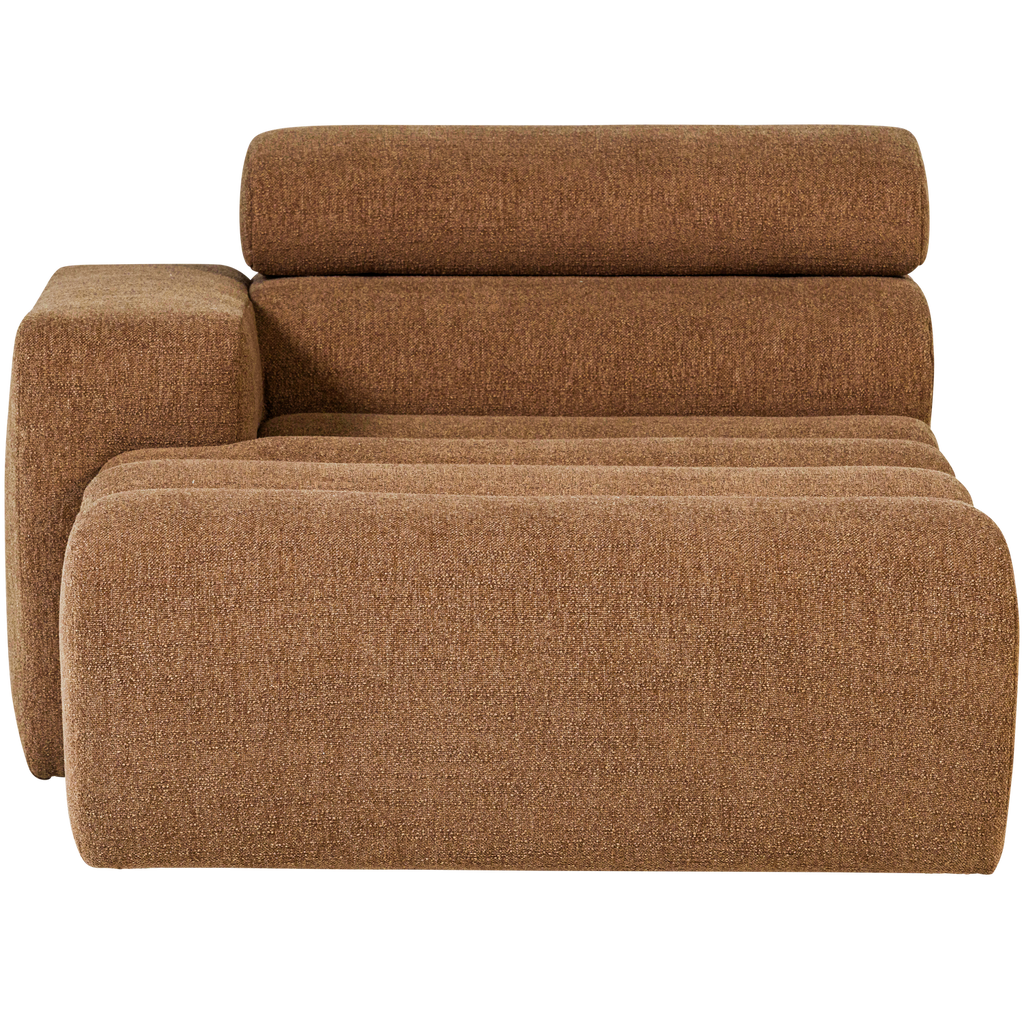 NOVI CHAISE LONGUE ELEMENT LEFT BOUCLE CARAMEL BROWN