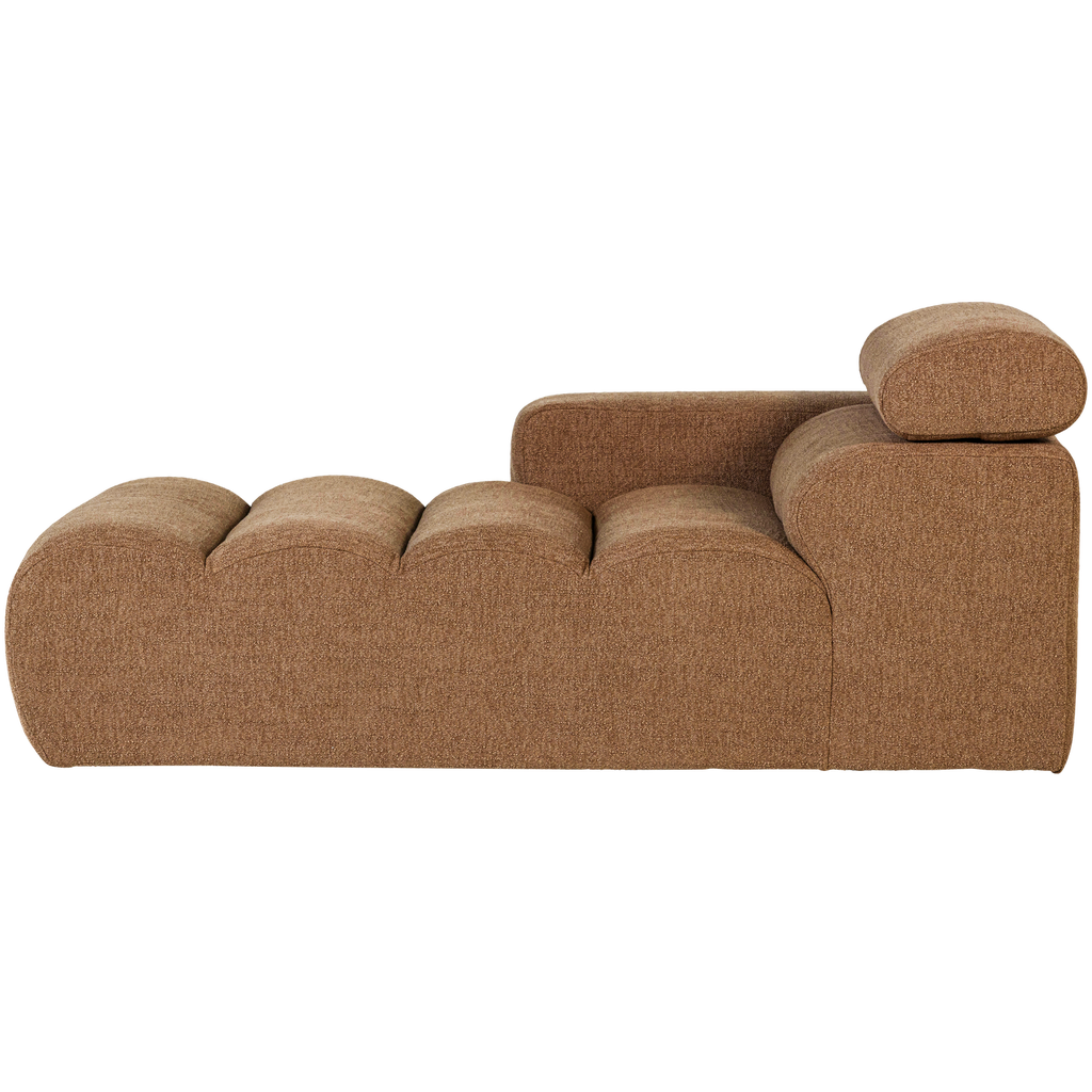 NOVI CHAISE LONGUE ELEMENT LEFT BOUCLE CARAMEL BROWN