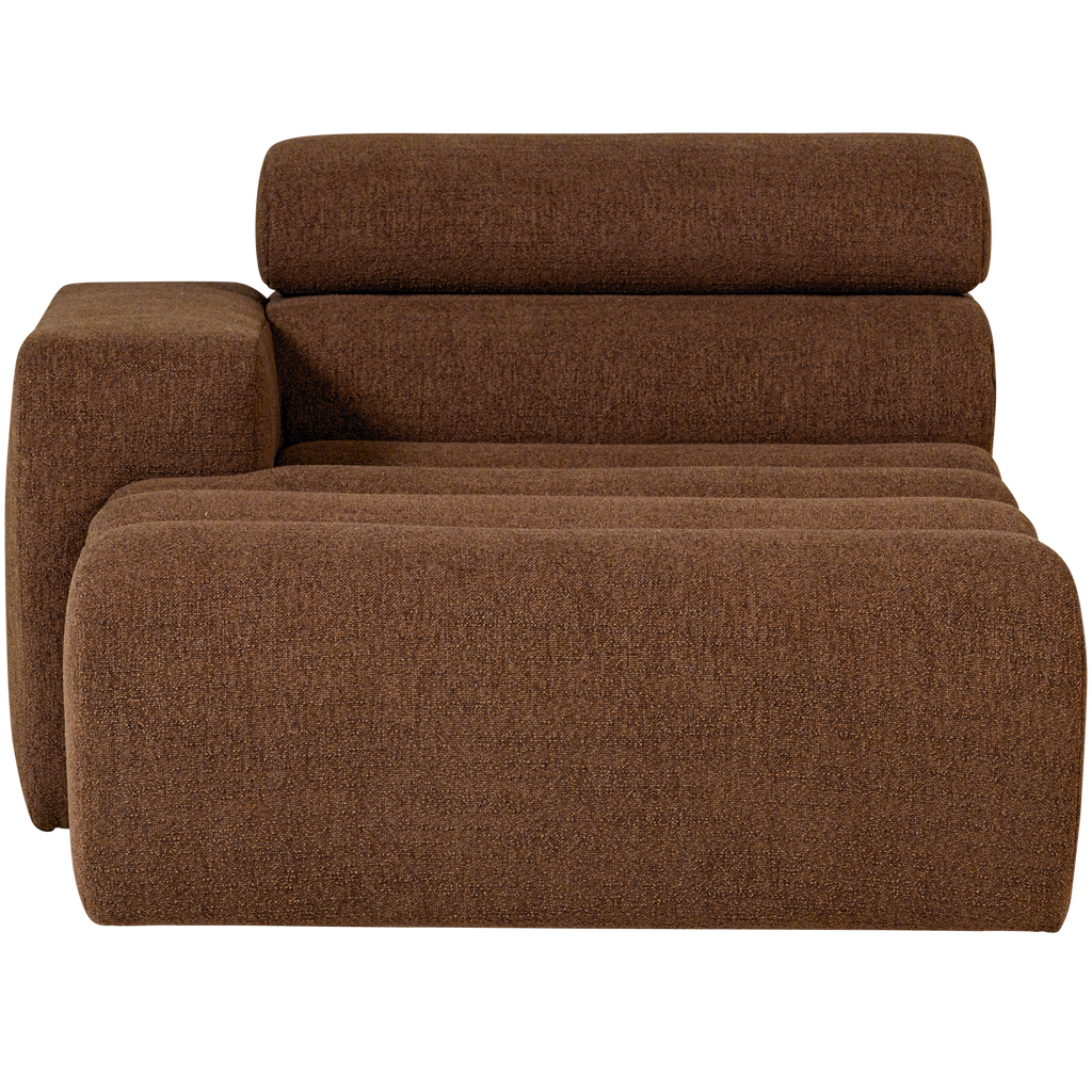 NOVI CHAISE LONGUE ELEMENT LEFT BOUCLE MOCHA BROWN