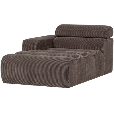 NOVI CHAISE LONGUE ELEMENT ARM LEFT RIB FABRIC GREY/BROWN