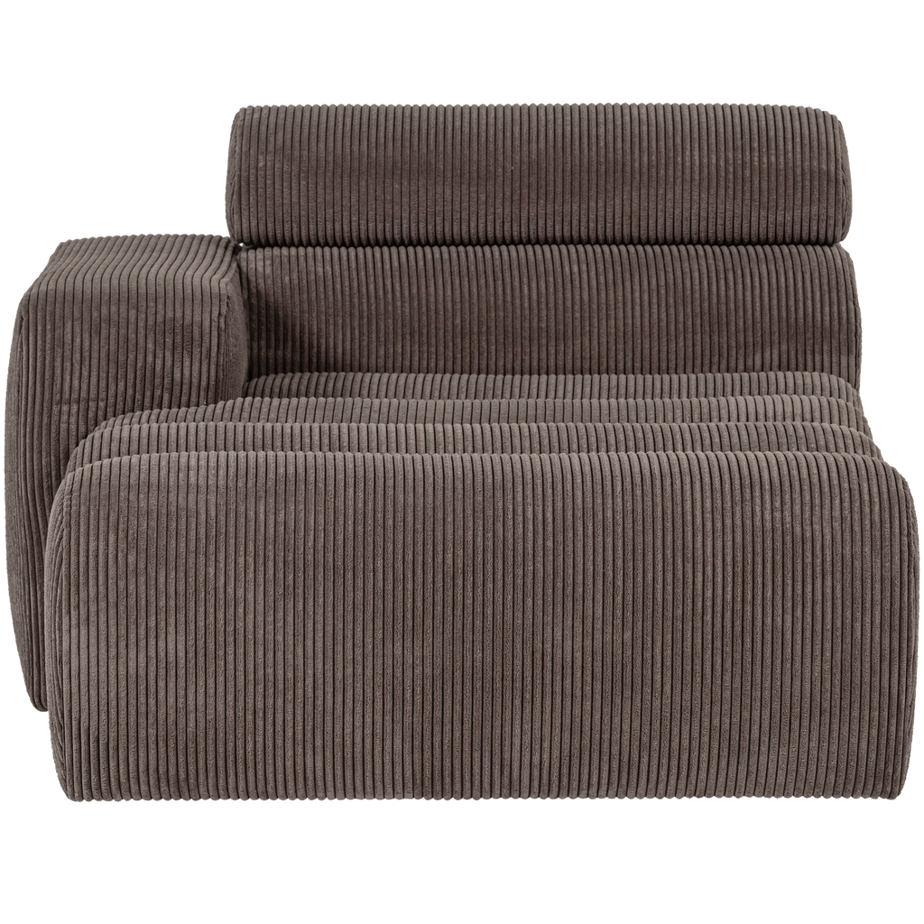 NOVI CHAISE LONGUE ELEMENT ARM LEFT RIB FABRIC GREY/BROWN