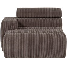 Laden Sie das Bild in den Galerie-Viewer, NOVI CHAISE LONGUE ELEMENT ARM LEFT RIB FABRIC GREY/BROWN