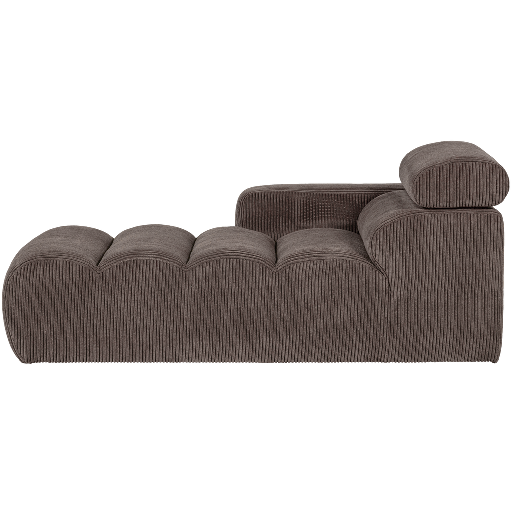 NOVI CHAISE LONGUE ELEMENT ARM LEFT RIB FABRIC GREY/BROWN