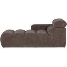 Laden Sie das Bild in den Galerie-Viewer, NOVI CHAISE LONGUE ELEMENT ARM LEFT RIB FABRIC GREY/BROWN