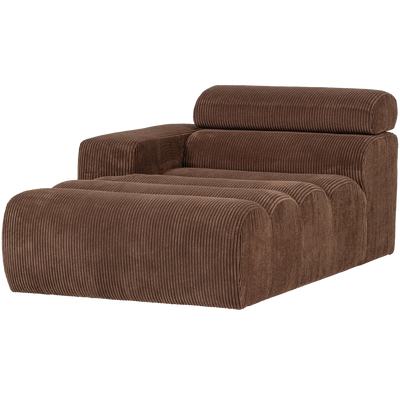 NOVI CHAISE LONGUE ELEMENT ARM LEFT RIB FABRIC MOCHA BROWN