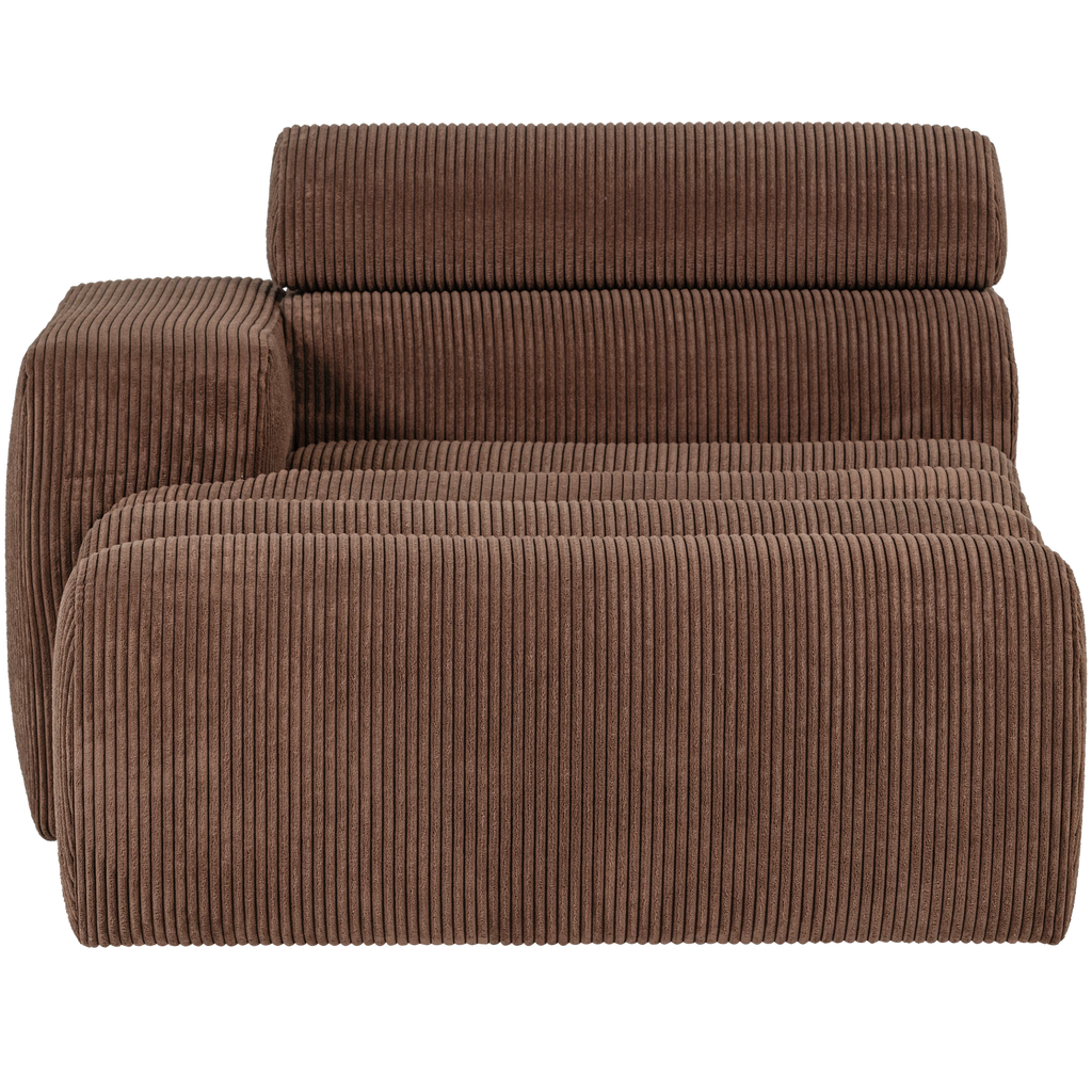 NOVI CHAISE LONGUE ELEMENT ARM LEFT RIB FABRIC MOCHA BROWN