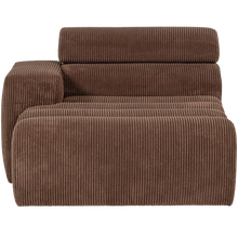 Laden Sie das Bild in den Galerie-Viewer, NOVI CHAISE LONGUE ELEMENT ARM LEFT RIB FABRIC MOCHA BROWN