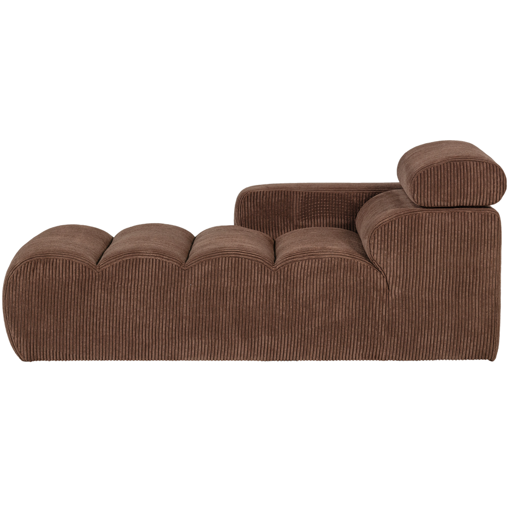 NOVI CHAISE LONGUE ELEMENT ARM LEFT RIB FABRIC MOCHA BROWN