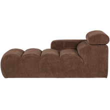 Laden Sie das Bild in den Galerie-Viewer, NOVI CHAISE LONGUE ELEMENT ARM LEFT RIB FABRIC MOCHA BROWN