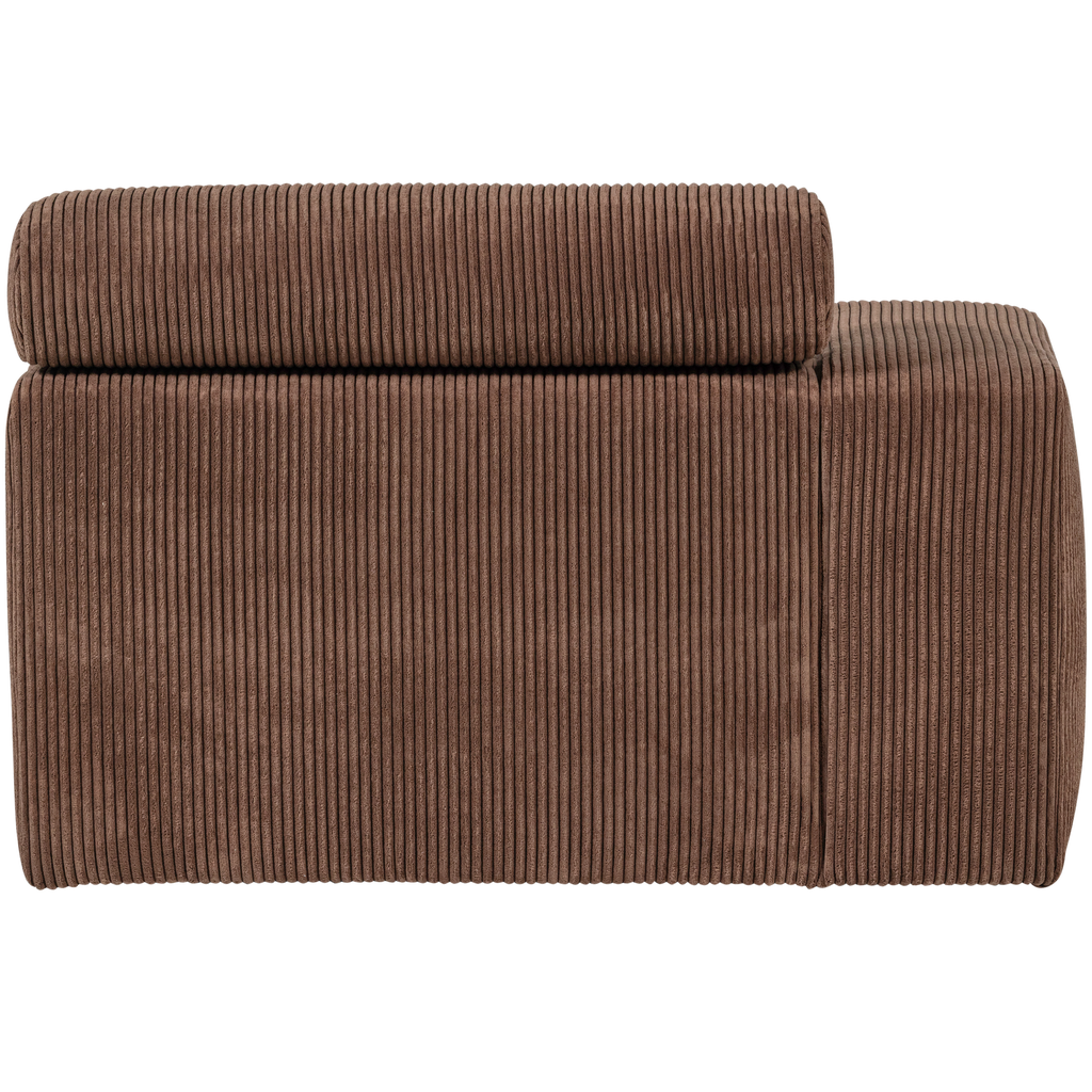 NOVI CHAISE LONGUE ELEMENT ARM LEFT RIB FABRIC MOCHA BROWN
